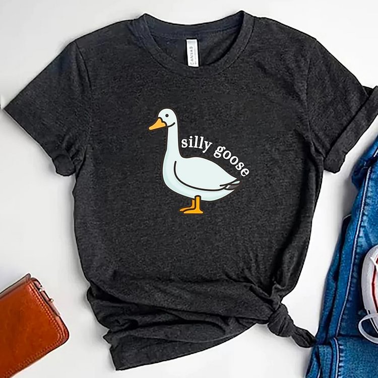VChics Funny Silly Goose Crewneck Short Sleeve T-Shirts
