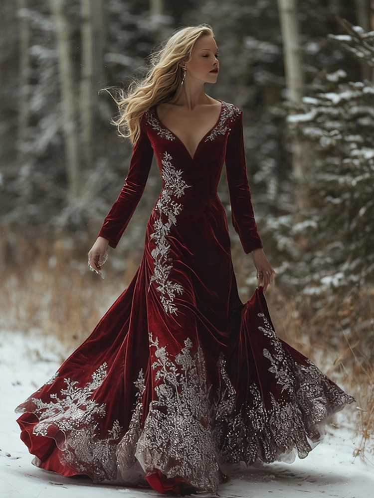 Divina Velvet Long Dress main image 1