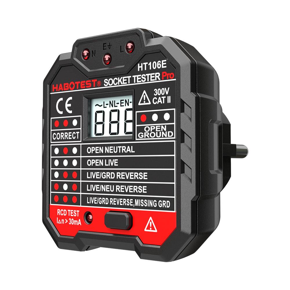 HABOTEST HT106E Digital Socket Tester Phase Check Detector Voltage Tester, 501 Original
HABOTEST HT106E Digital Socket Tester Phase Check Detector Voltage Tester, 501 Original