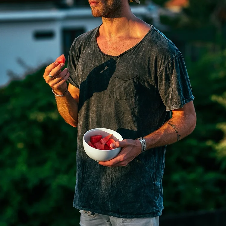Men's Round Neck Pure Cotton Casual Tee