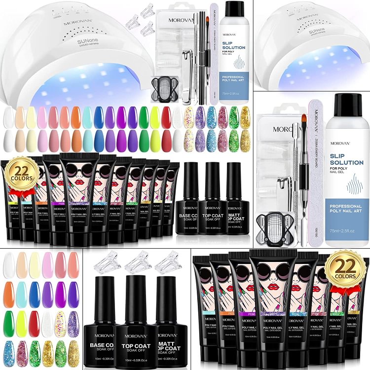 Morovan 22 Colors Poly Gel Nail Kit PM10