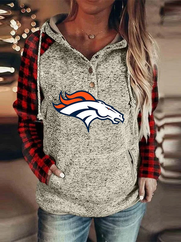 Denver Broncos
Fashion Printed Patchwork Hoodie