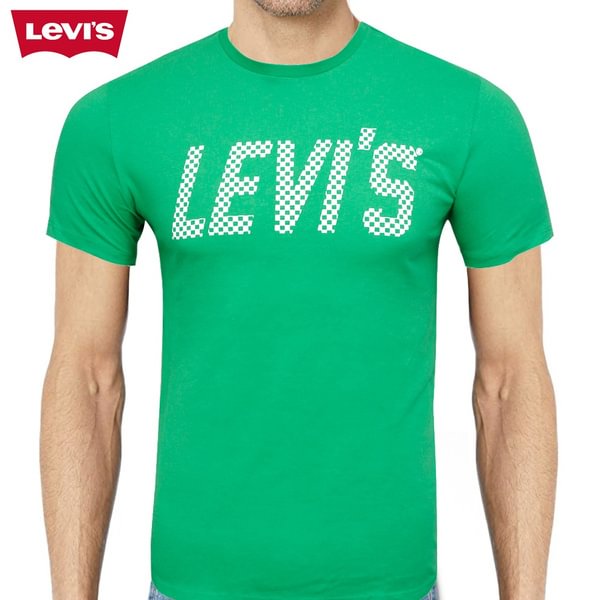 Levis Men's Short Sleeve Checkered Graphic Print Crew Neck T Shirt - Life is Beautiful for You - SheChoic