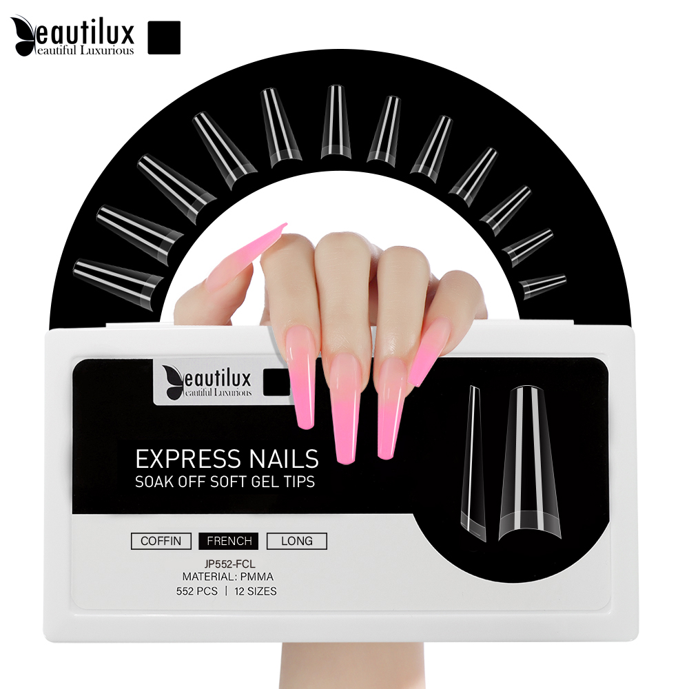 CAPSULE NAILS 552pcs|FRENCH|COFFIN|LONG