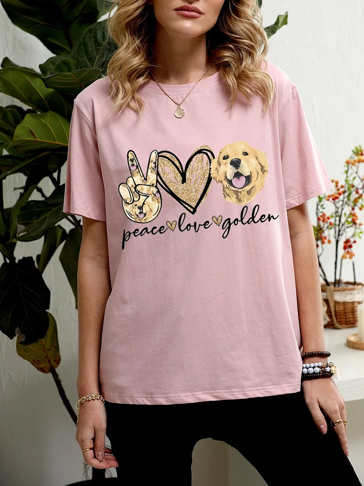 Bestdealfriday Peace Love Golden Women's T-Shirt