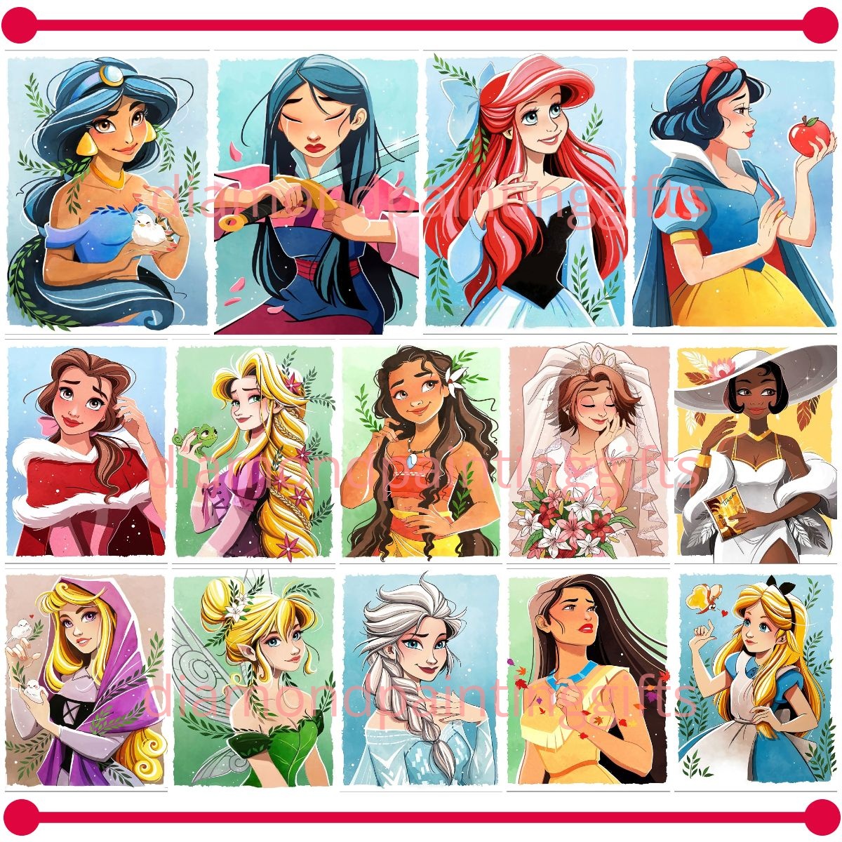 Diamondpaintinggifts Full Drill Diamond Painting Disney Princess