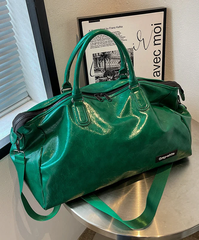New Green Large Capacity Faux Leather Tote Handbag