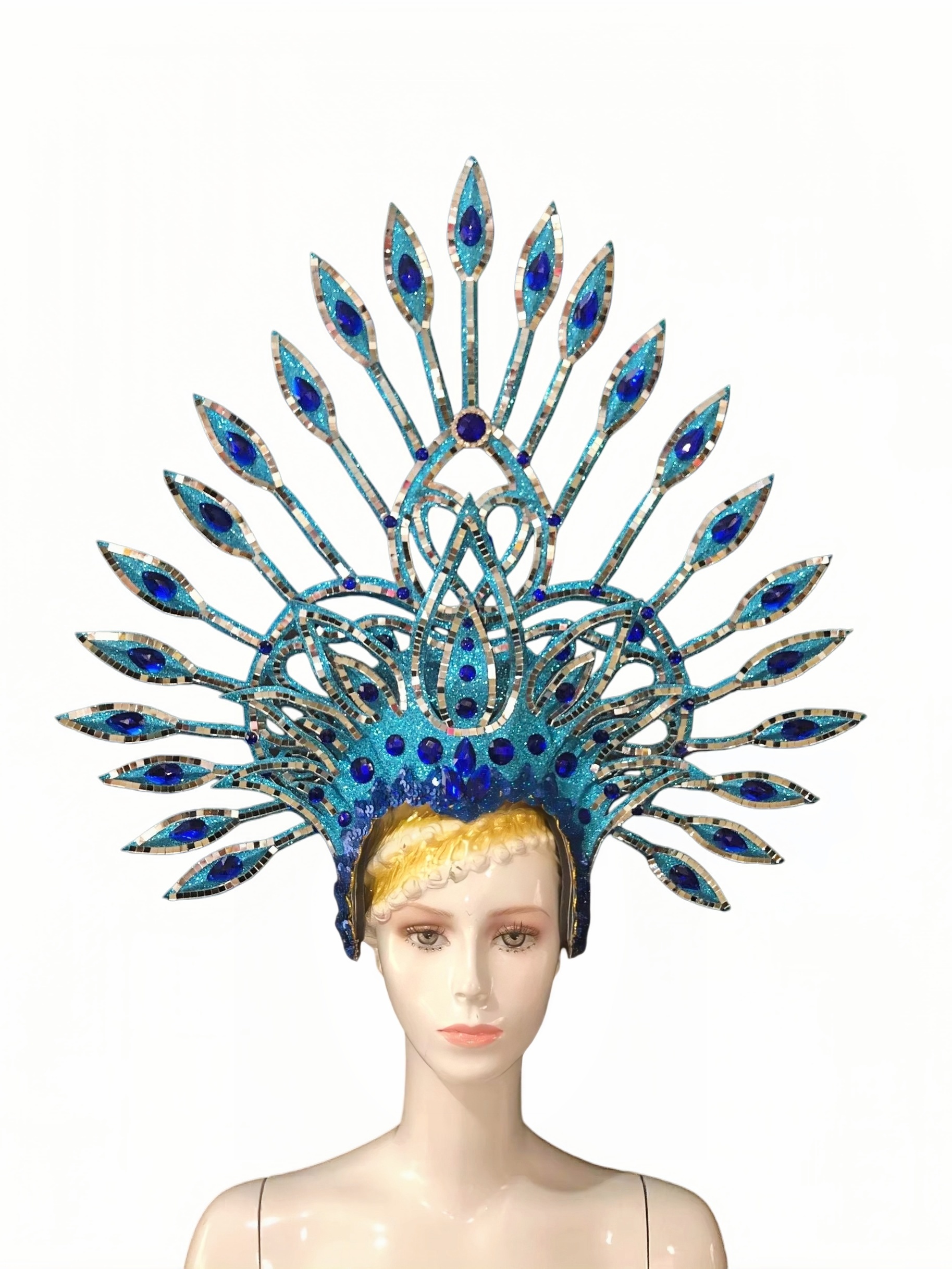 VCSHOES Feather headdress samba costume carnival halloween party bar performance hat makeup dance wings parade