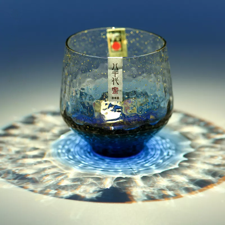 Yachiyo kiln Tumblers Drinking Cup - Clear Shiny Starry Sky Stemless Glassware - Appledas
