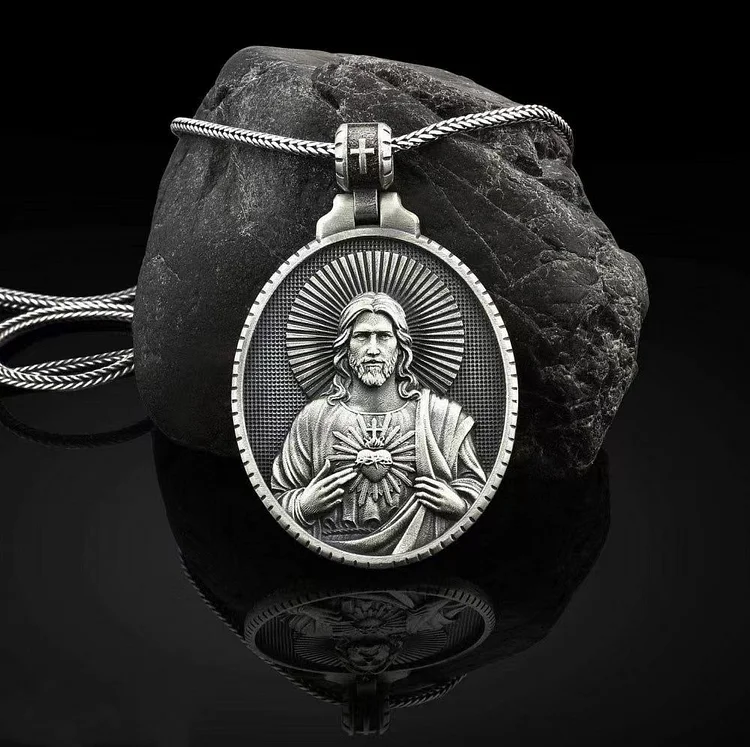 Jesus Christ with Sacred Heart Necklace