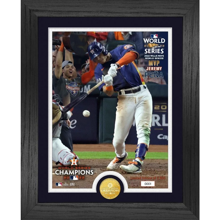 Houston Astros 2022 Jeremy Pena World Series MVP Bronze Coin Photo Mint （MEASURES 13" X 16"）