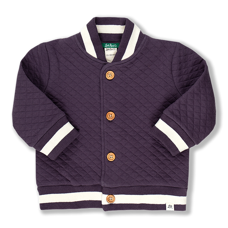 Boysenberry Quilted Bomber Jacket