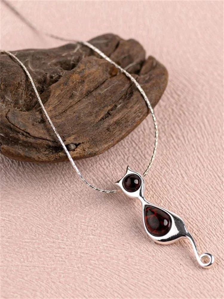 Cat Inspired Natural Stone Studded Necklace