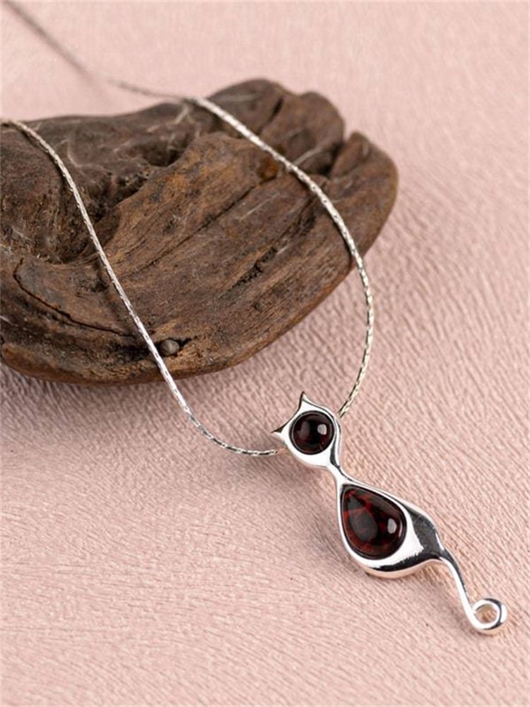 Cat Inspired Natural Stone Studded Necklace