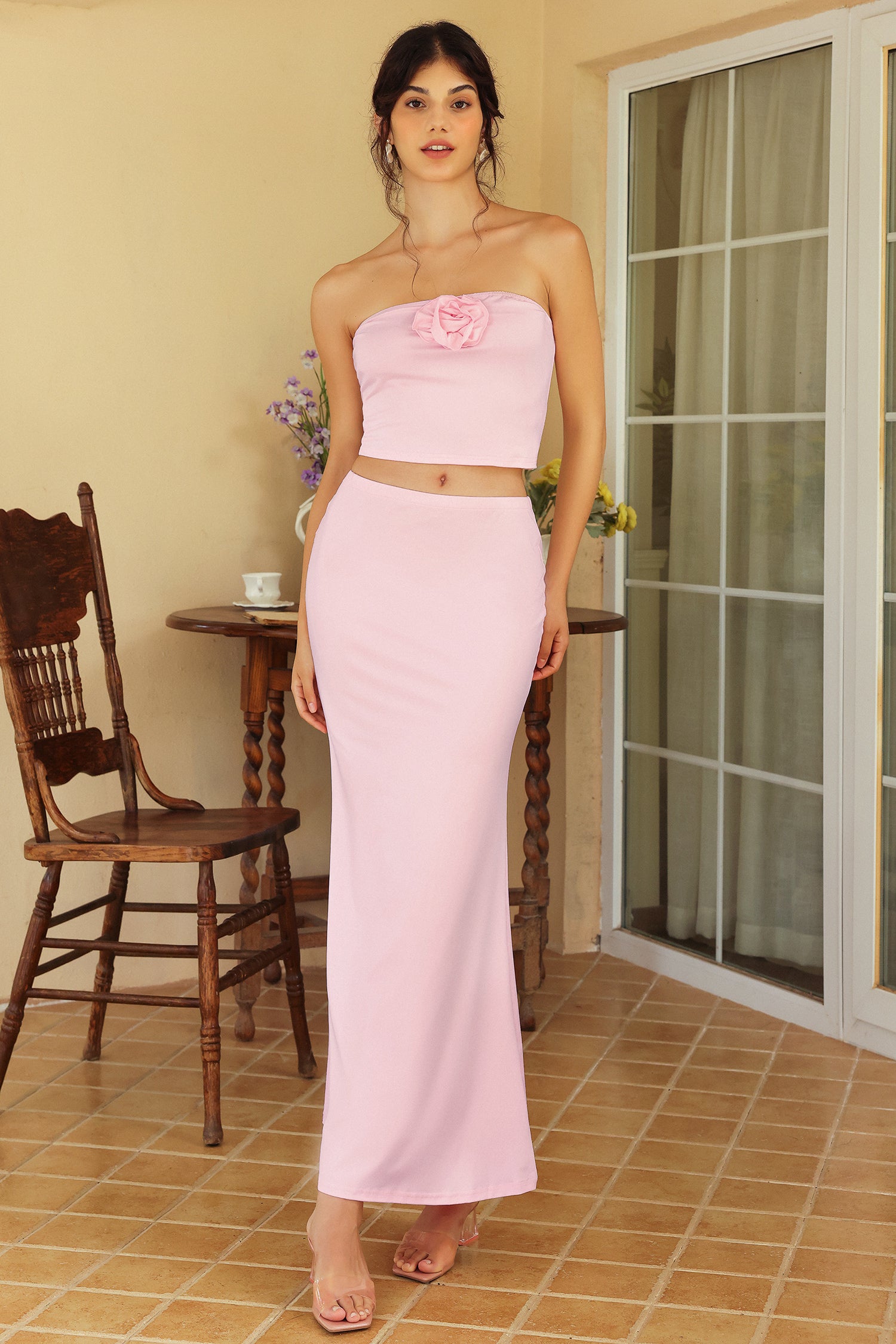 PINK CUT-OUT TWO PIECE