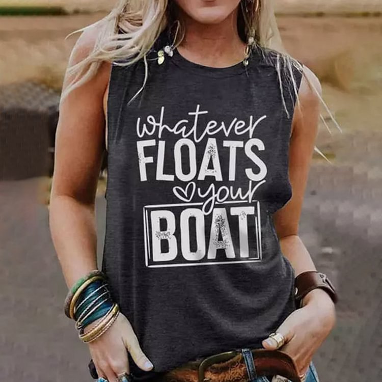 VChics Whatever Floats Your Boat Print Tank Top