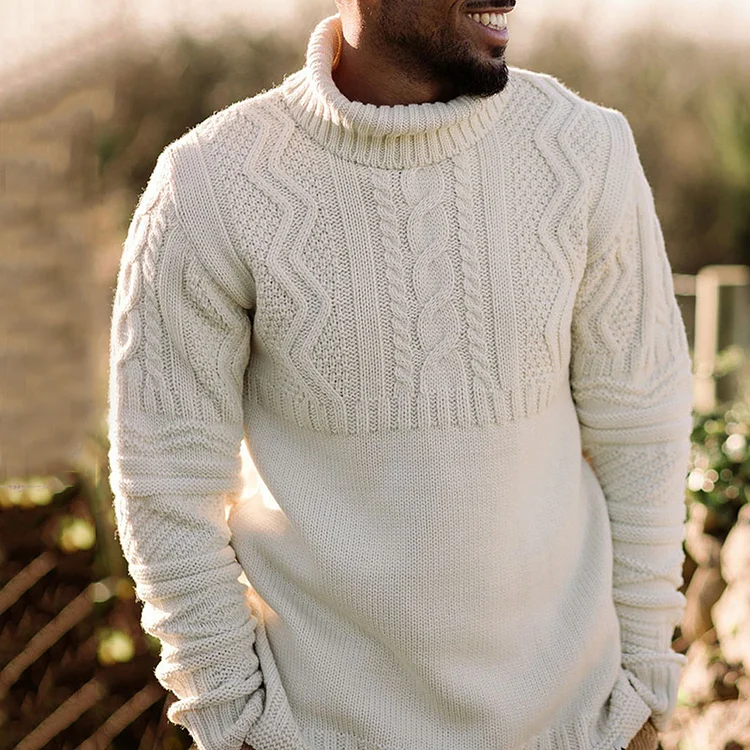 Men'S Vintage Cropped Knit Fisherman Sweater