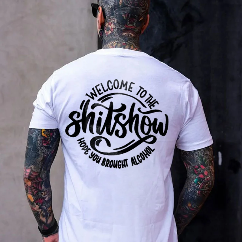 WELCOME TO THE SHITSHOW Letter Black Print T-shirt