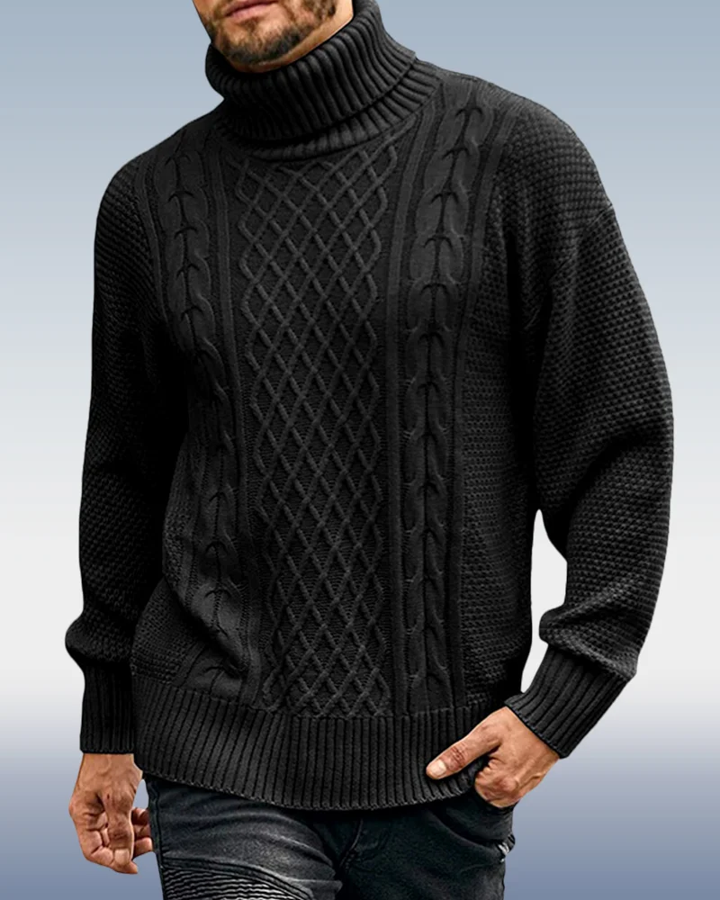 Men's Turtleneck Long Sleeve Knit Sweater 3 Colors
