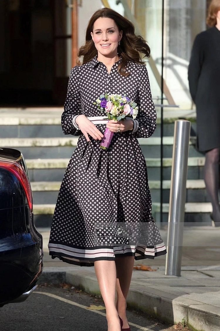 Kate Middleton Black A-Line Knee Length Dress - Life is Beautiful for You - SheChoic