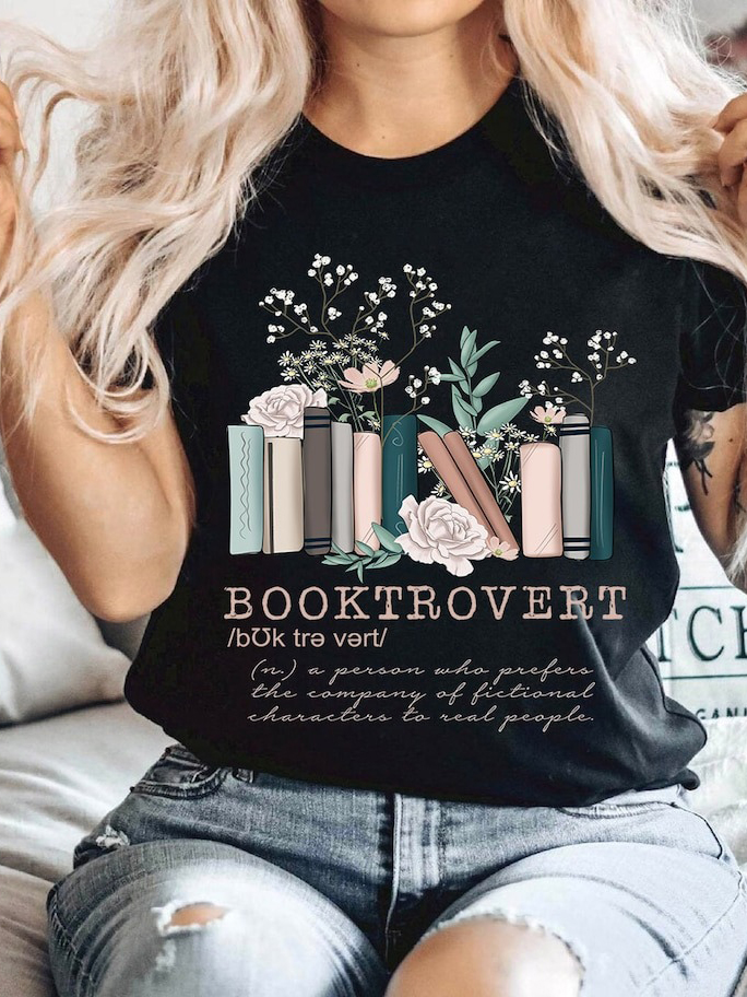 Booktrovert Book Lovers T Shirt 6334