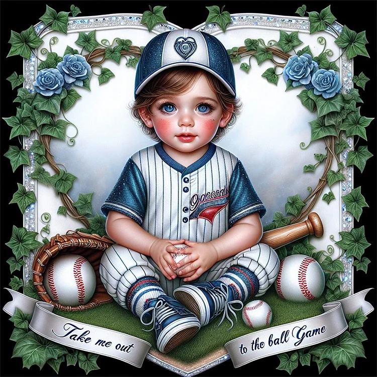 Baseball Boy - Full Round - Diamond Painting(30*30cm)