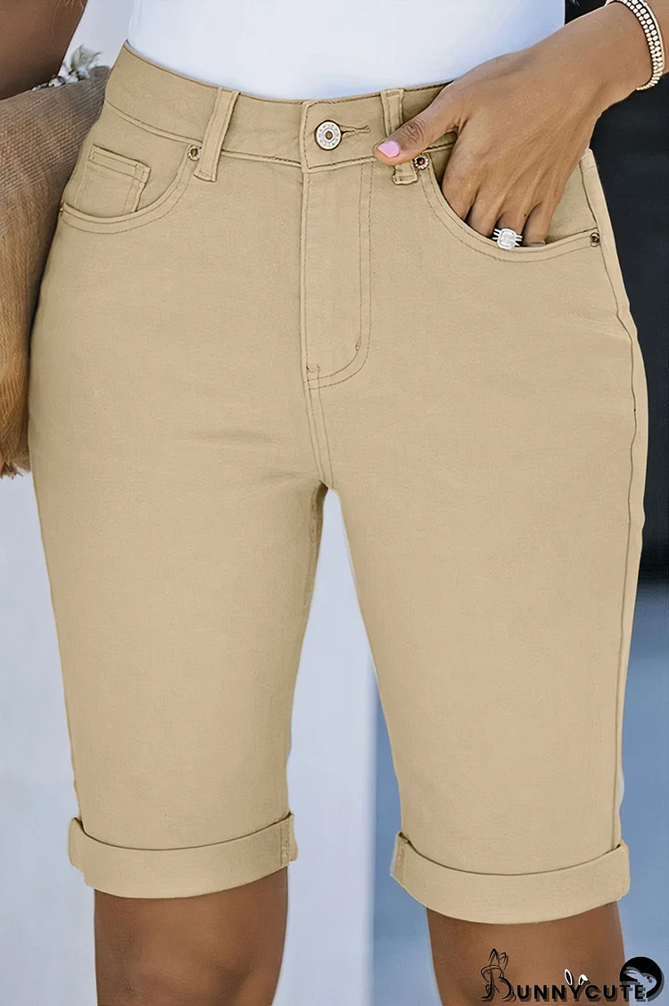 Zip Fly Slant Pocket Bermuda Shorts