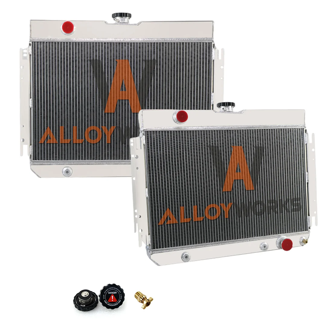 Alloyworks 3 Row Aluminum Radiator For 1963-68 65 66 Chevrolet Impala Chevelle Camino I6/V8 22-1/4" H x 27-3/4" W