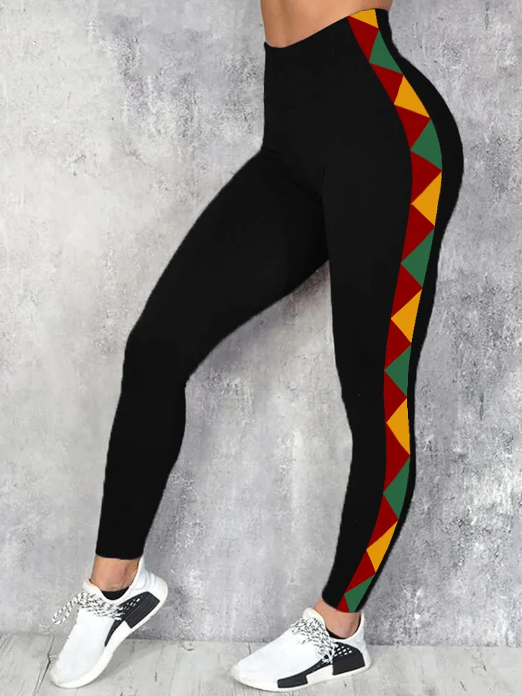 Black Pride Geometric Side Stripe Leggings