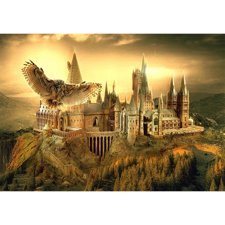 『DIY』Harry Potter Castle - 11CT Stamped Cross Stitch(50*35cm)