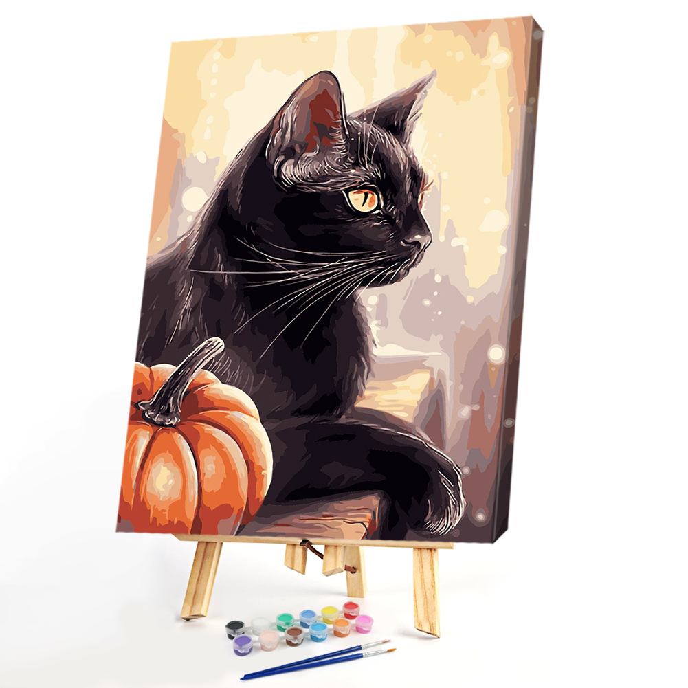 40*50CM - Paint By Numbers - Black Cat, 501 Original 
40*50CM - Paint By Numbers - Black Cat, 501 Original