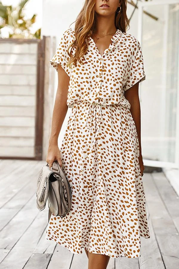 Polka Dot A-line Long Dress P14103