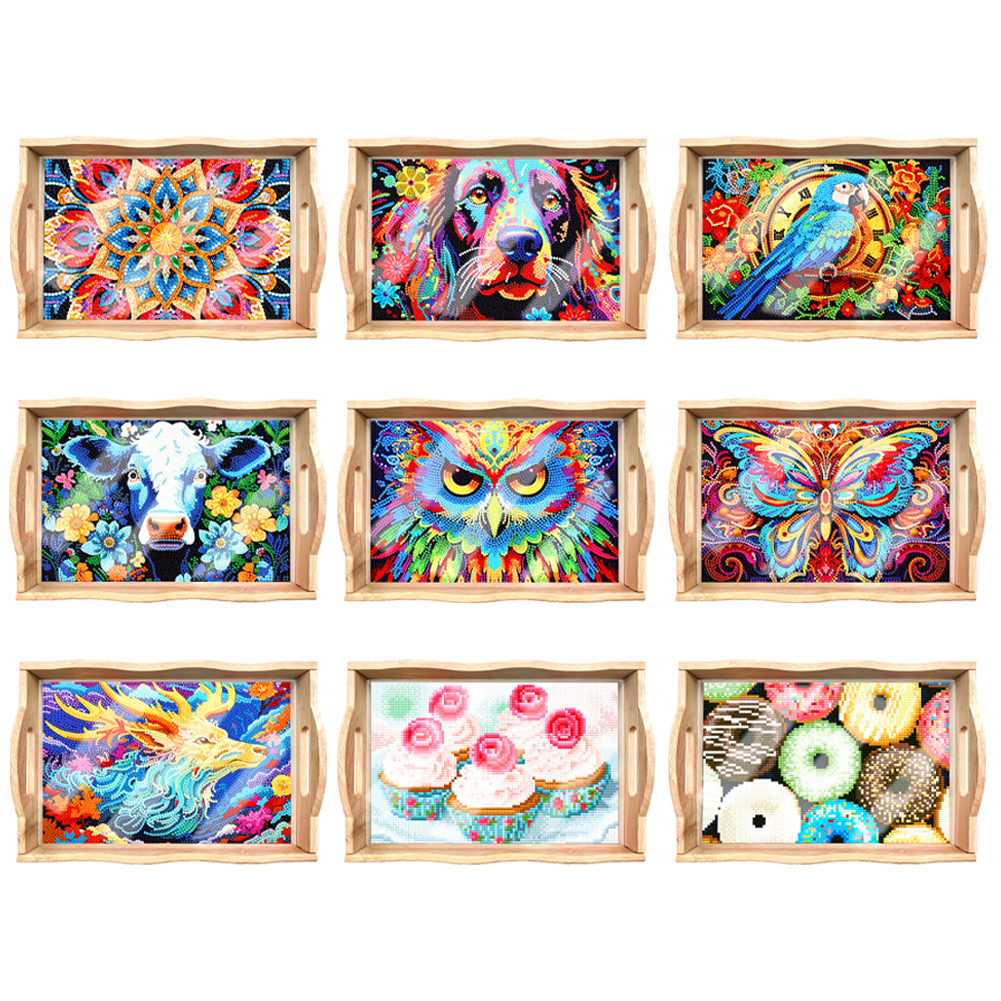Diamond Painting Nesting Food Trays with Handle for Serving Food (East –  Urbestdeals