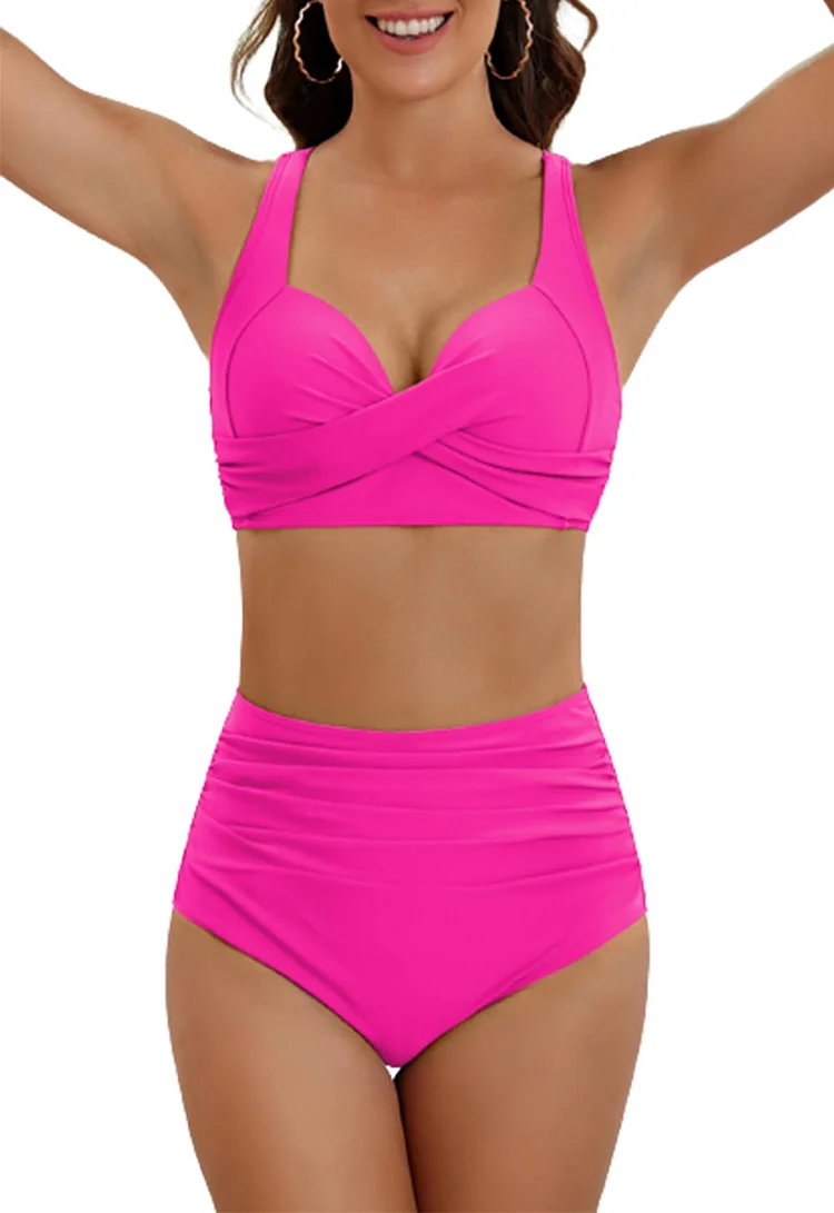 Women's Tummy Control High Waisted 2 Piece Swimsuit