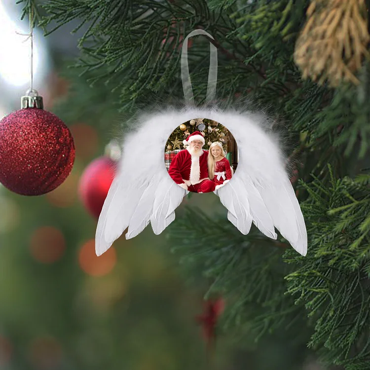 Angel Wings Memorial Ornament Christmas Ornaments Loss of Loved One Customized Photo Ornaments