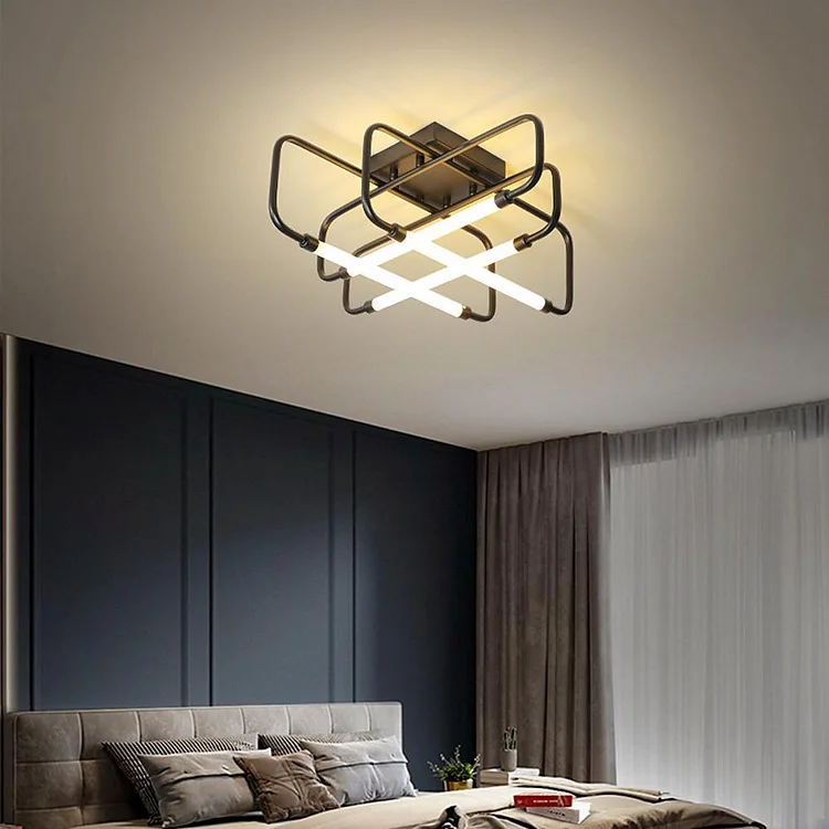 Geometric Lantern Dimmable LED Modern Ceiling Lights Flush Mount Lighting - Appledas