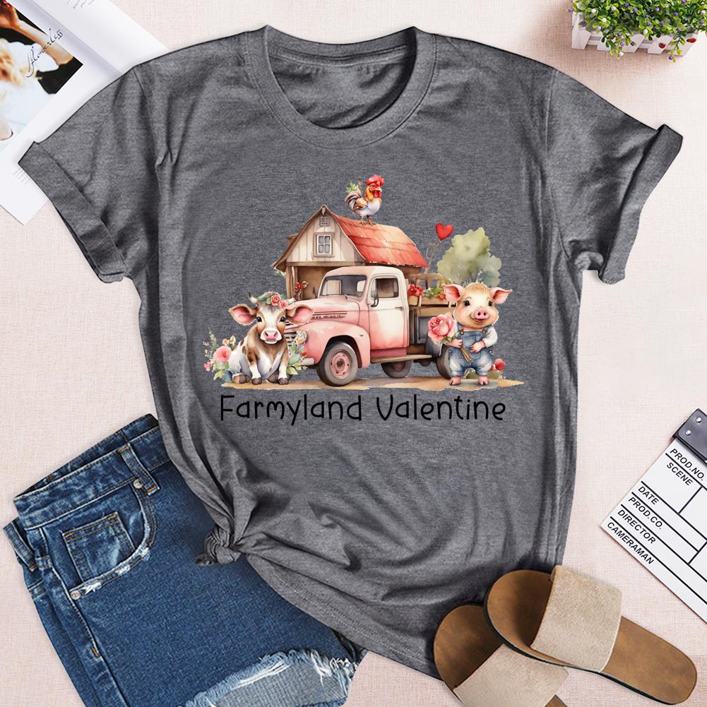 Farmland Valentine Round Neck T-shirt-0024866-Guru-buzz