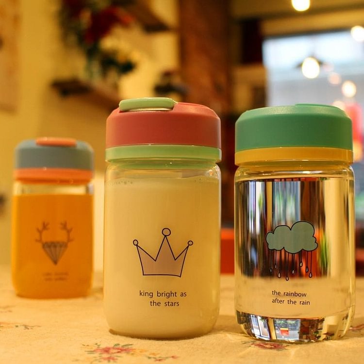 Kawaii Printing Glass Water Bottle SP1710147