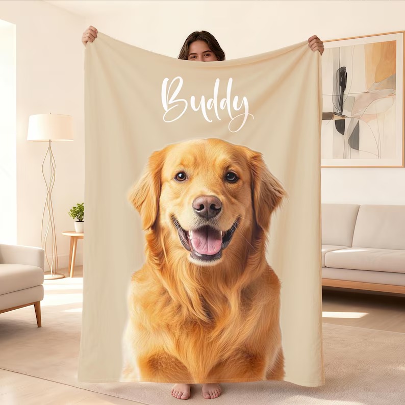 Custom Pet Blanket Using Pet Photo Personalized Pet Photo Blanket With ...