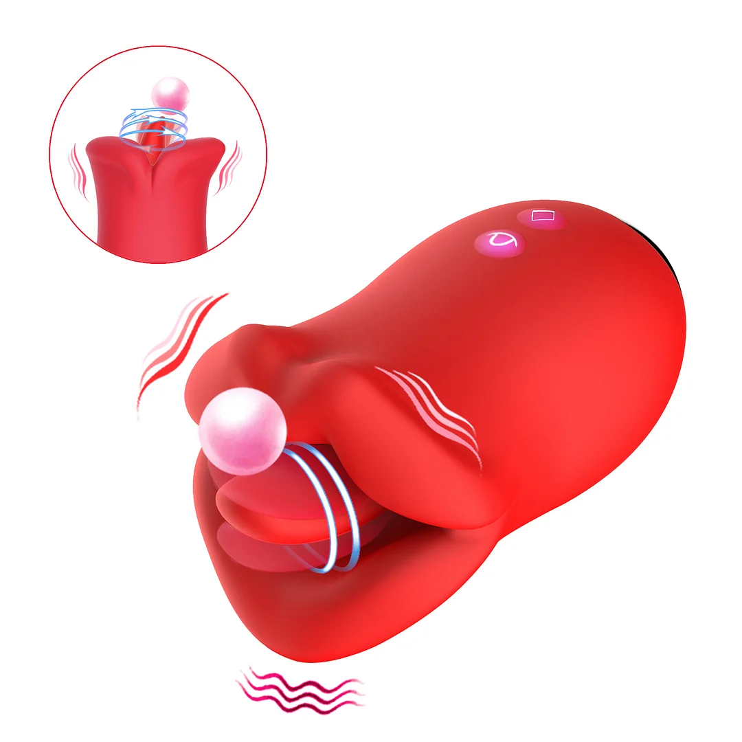 Ruby Nibbler 2-in-1 Rotating & Licking Vibrator - Rose Toy