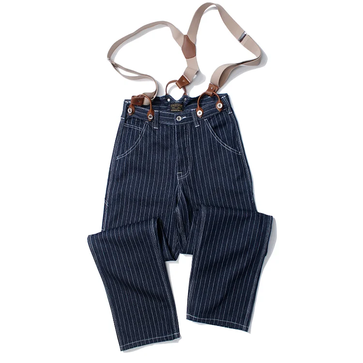 TIMSMEN Vintage Striped Denim Pants