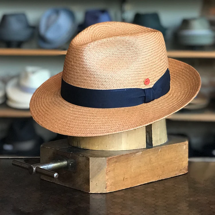 Can be rolls up for packing -Handmade panama hat-Torino
