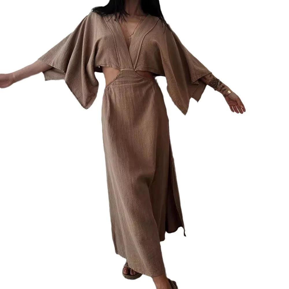 Woman - Linen Dress-inspireuse