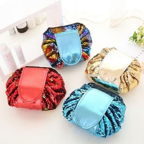 Mermaid Sequined Easy Make up Bag Drawstring