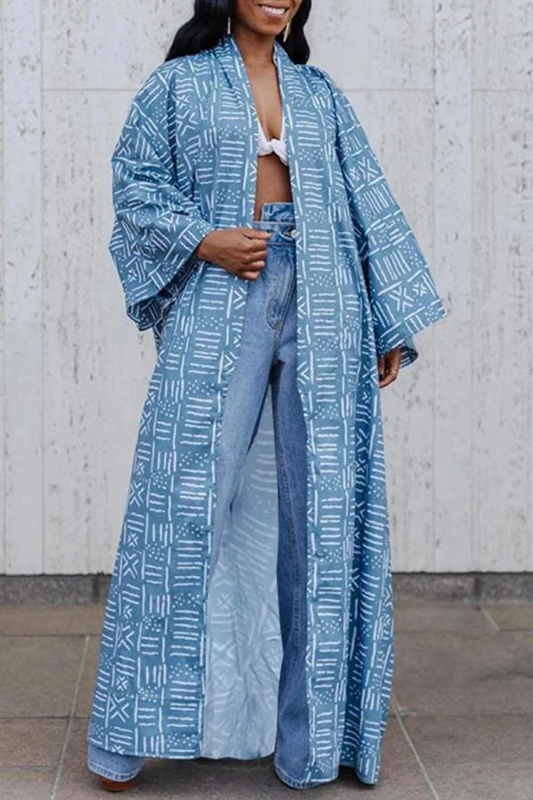 Fashion Pattern Print Kimono