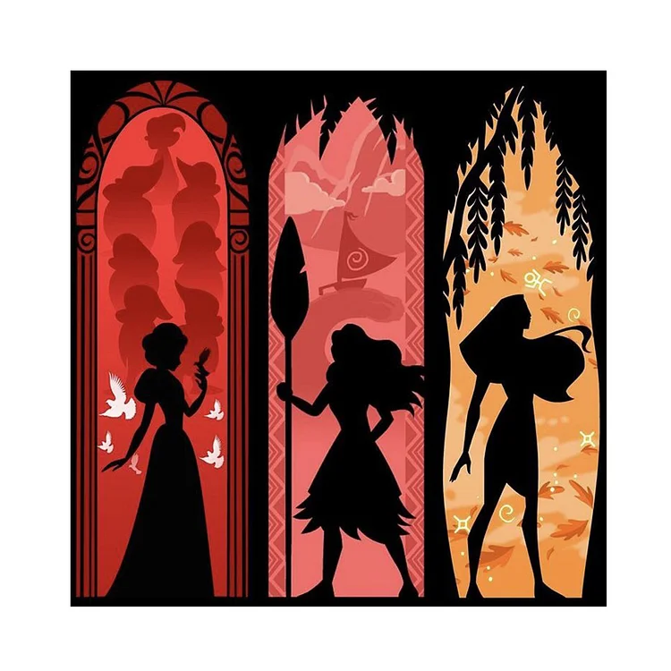 【Yishu Brand】Silhouette Disney Princess 11CT Stamped Cross Stitch 50*50CM