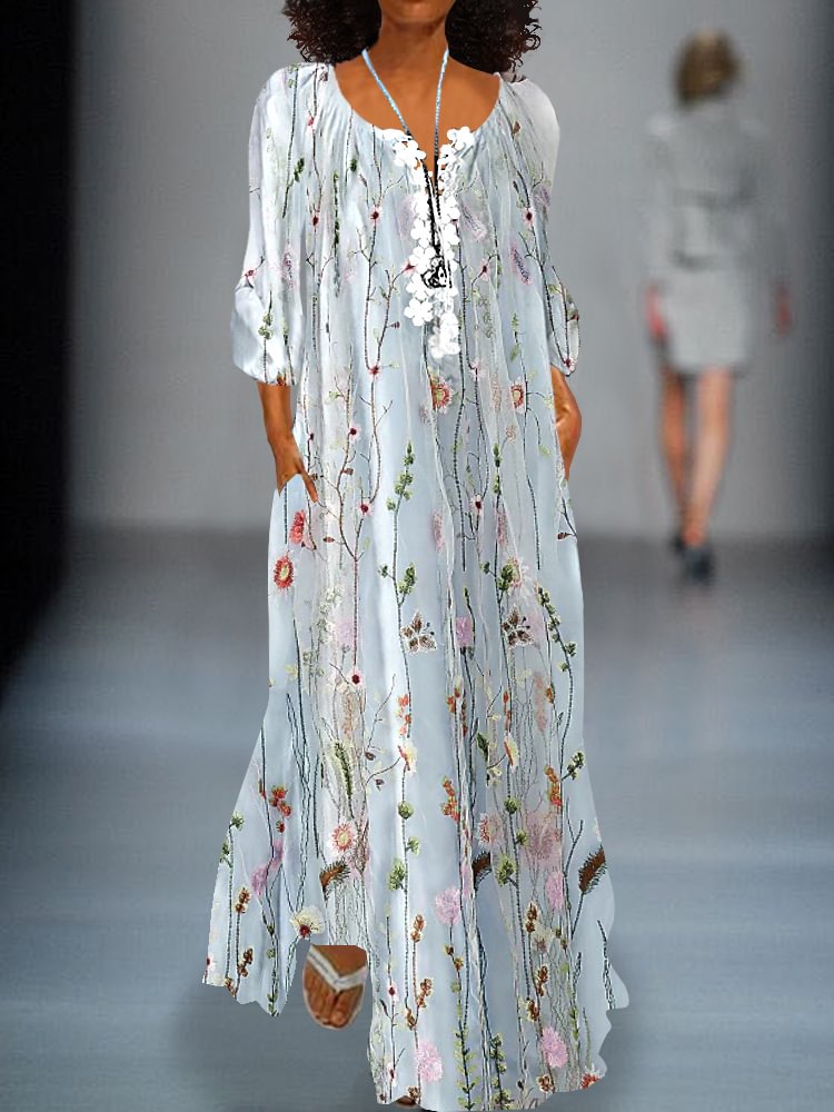 Printed Casual Lace Dress P181436940