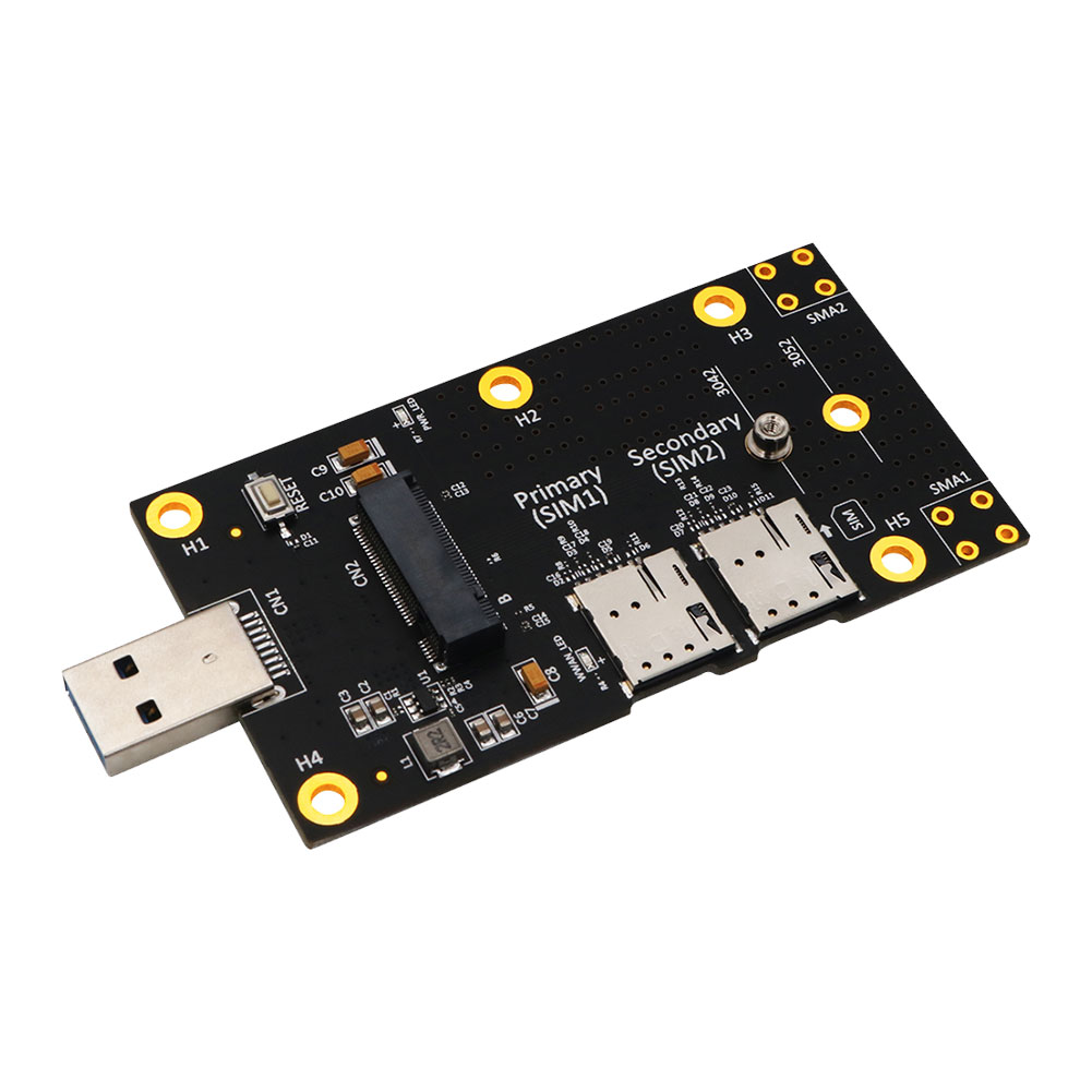 M2 Key B to USB 3.0 Adapter w/ Dual Nano SIM Card Slots for 3G 4G 5G Module, 501 Original
M2 Key B to USB 3.0 Adapter w/ Dual Nano SIM Card Slots for 3G 4G 5G Module, 501 Original