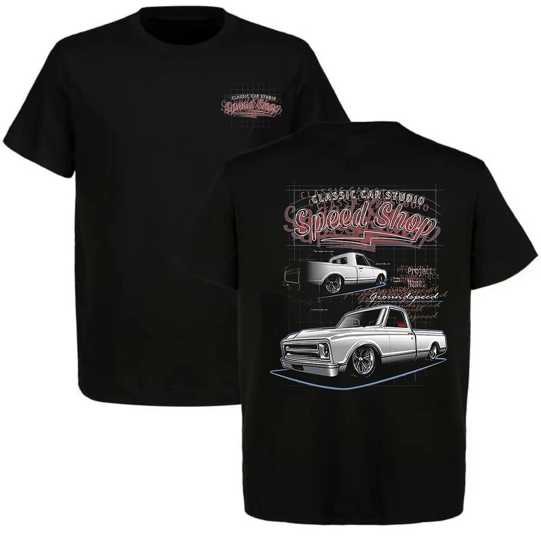 Classic Car Studio Speed Shop Printed Unisex Oversized T-shirt - Devcarry