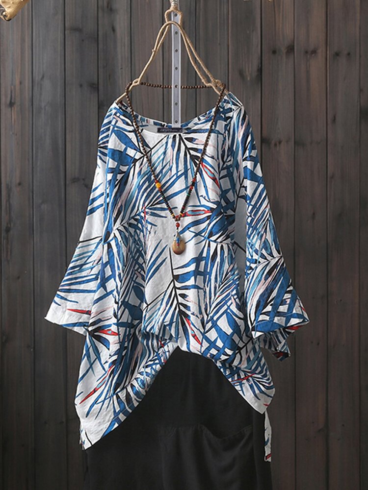 Printed O neck Overhead Three Quarter Sleeve T Shirt For Women P1540546